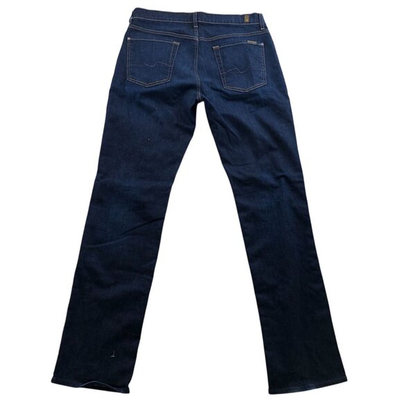 7 For All Mankind Men's Jeans Size 33x33 Slim Straight Classic Casual Blue Denim - Picture 2 of 16